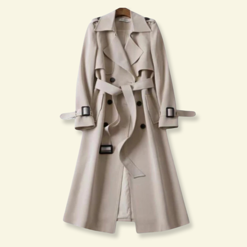 Trench femme mi-long oversize à double boutonnage et ceinture 2