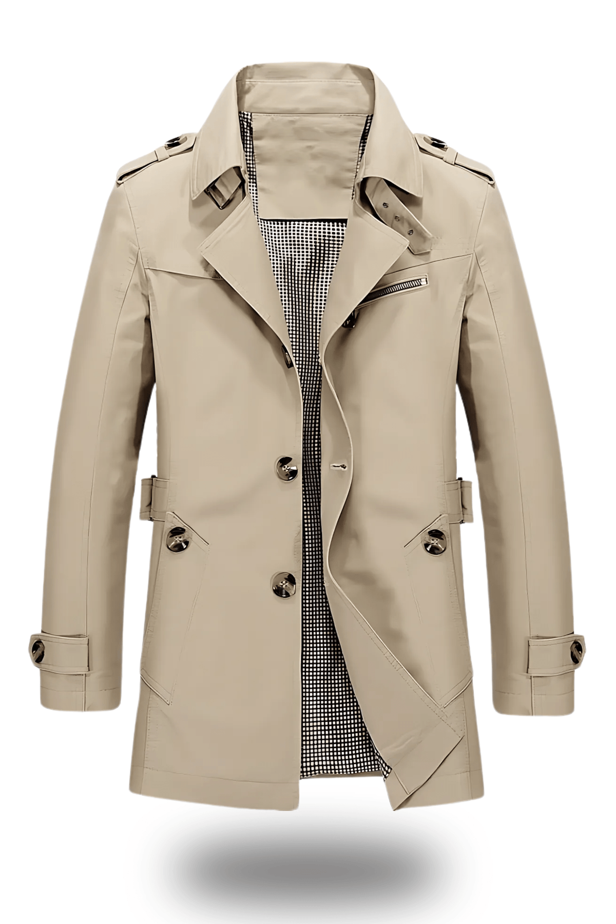 Trench homme classique à col rabattu en matière résistante 1