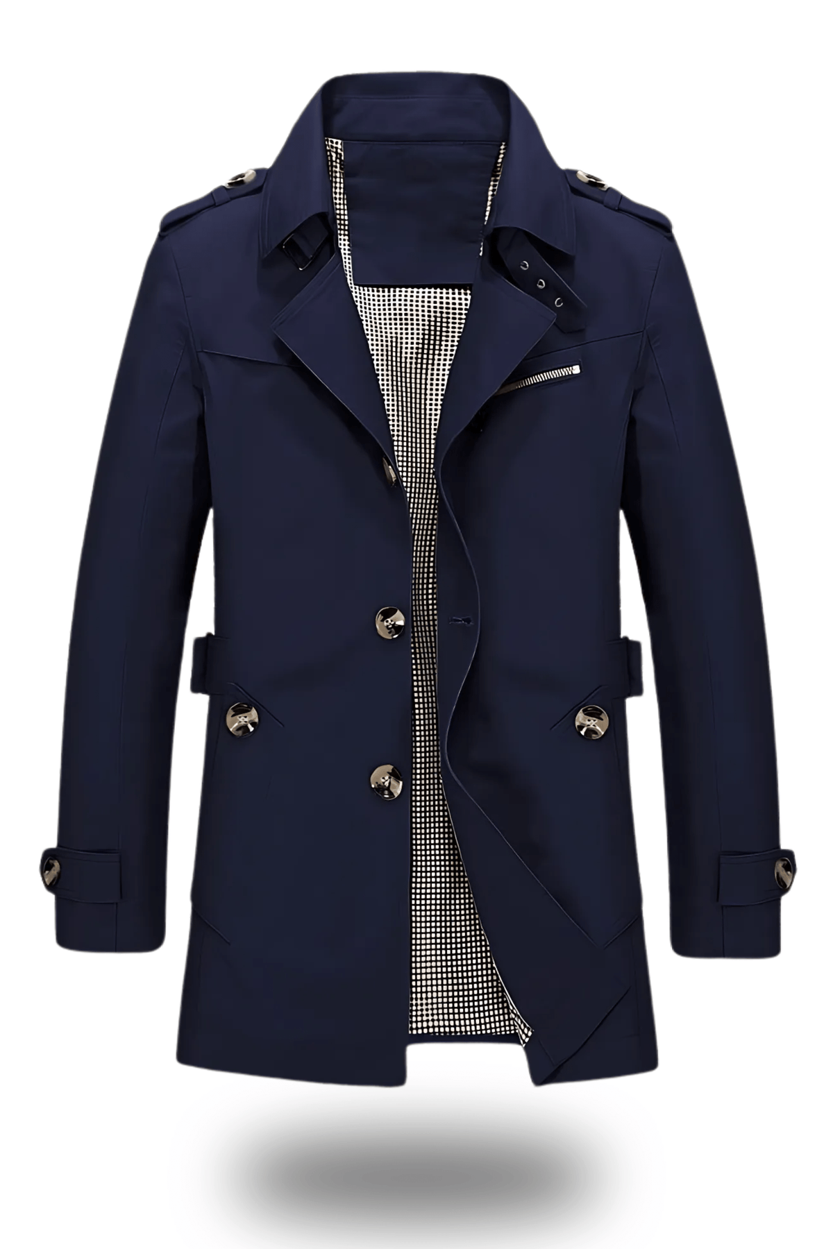 Trench homme classique à col rabattu en matière résistante 4