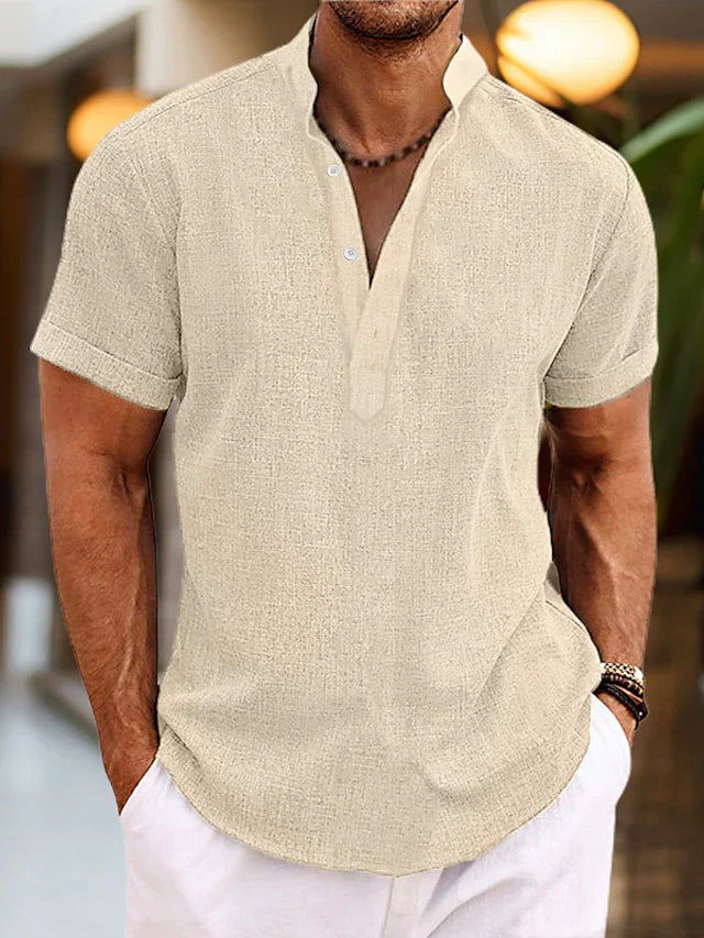 Lucas – Chemise à col ouvert et manches courtes pour homme