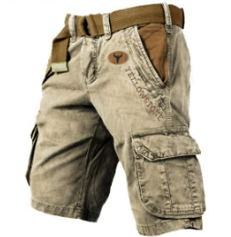 Short cargo pour homme respirant avec poches multiples et coupe confortable pour l’été