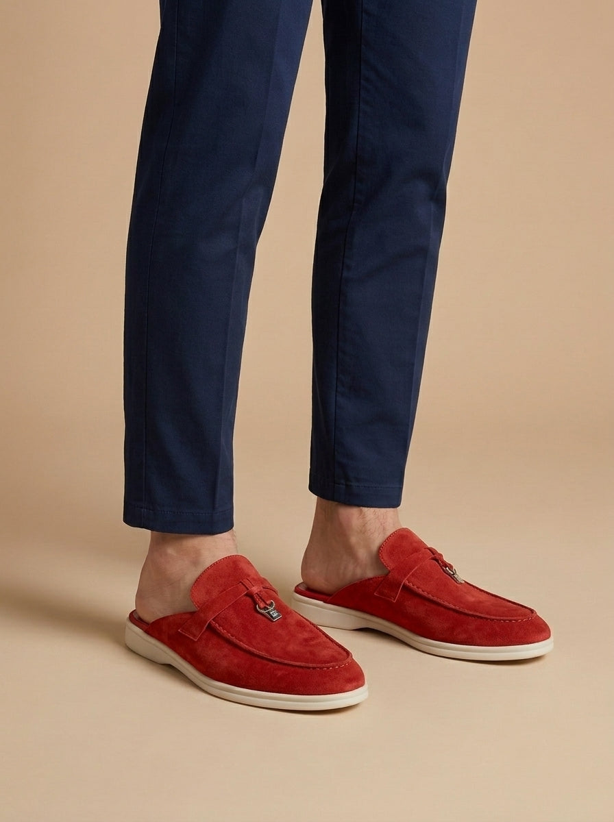 Amaury – Mocassins mules ouverts en suède homme