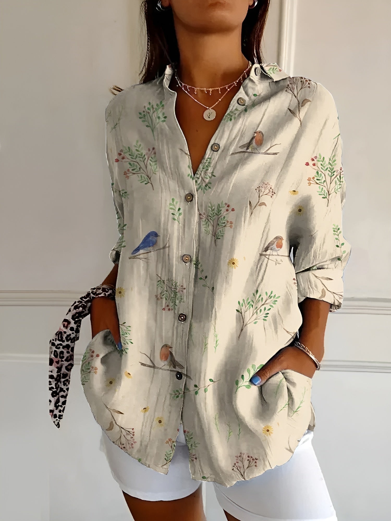 Valentine – Chemise boutonnée élégante à manches longues femme