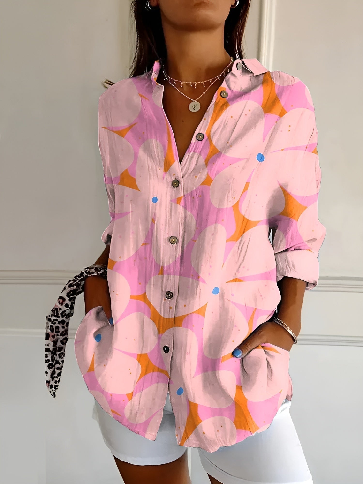 Valentine – Chemise boutonnée élégante à manches longues femme