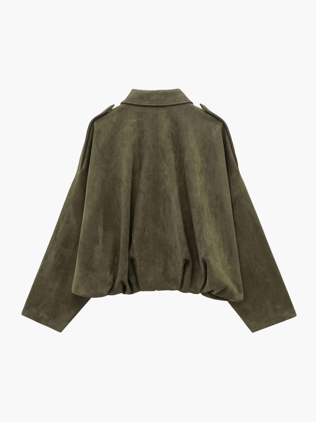 Veste bomber en suédine femme à col chemise coupe oversize 2