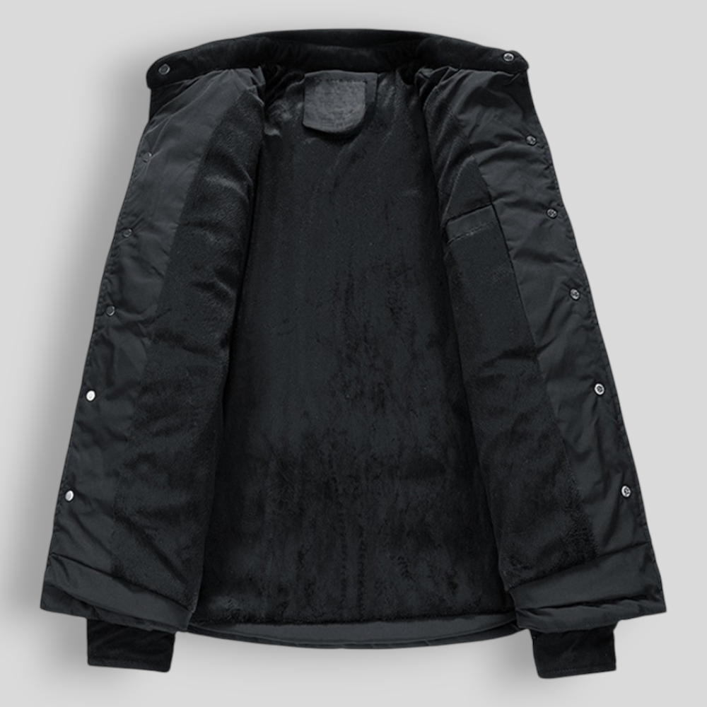 Veste chemise matelassée homme à col et poches boutons pression 5