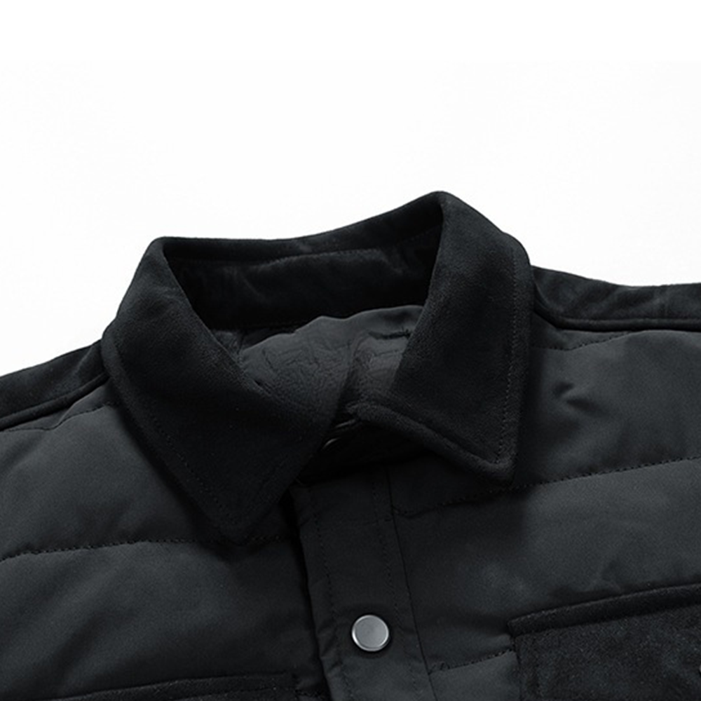 Veste chemise matelassée homme à col et poches boutons pression 7