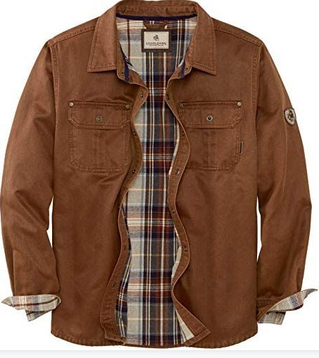 Veste-chemise trucker homme en coton à doublure flanelle à carreaux et poches poitrine 2