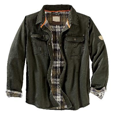 Veste-chemise trucker homme en coton à doublure flanelle à carreaux et poches poitrine 3
