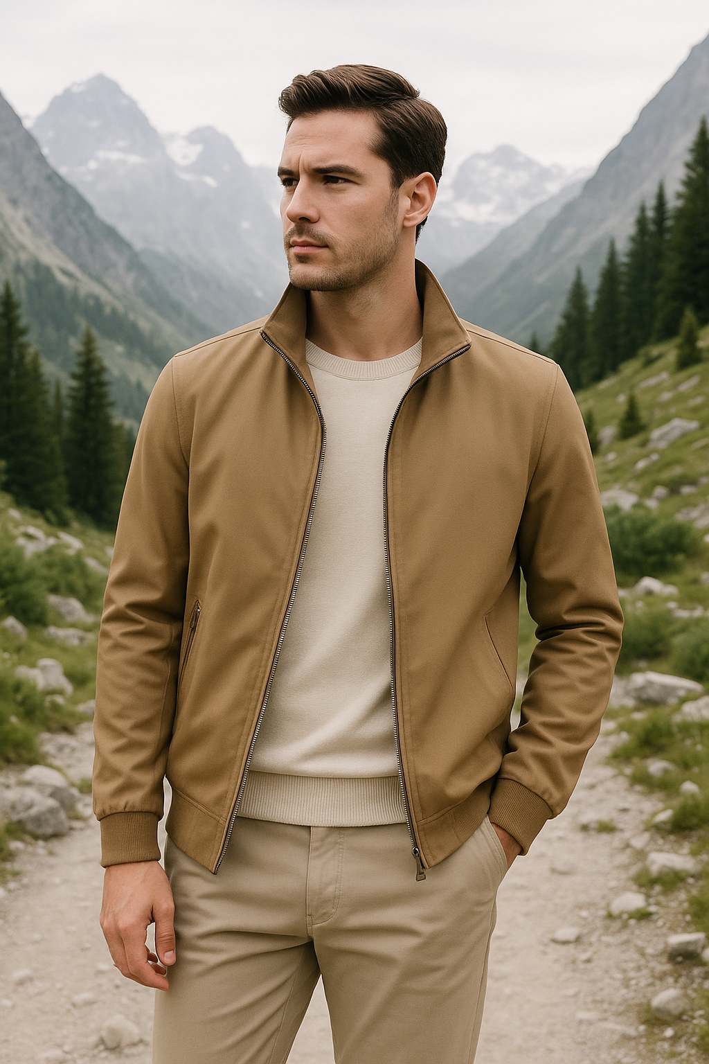 Veste coupe-vent homme légère zippée à doublure mesh respirante 4