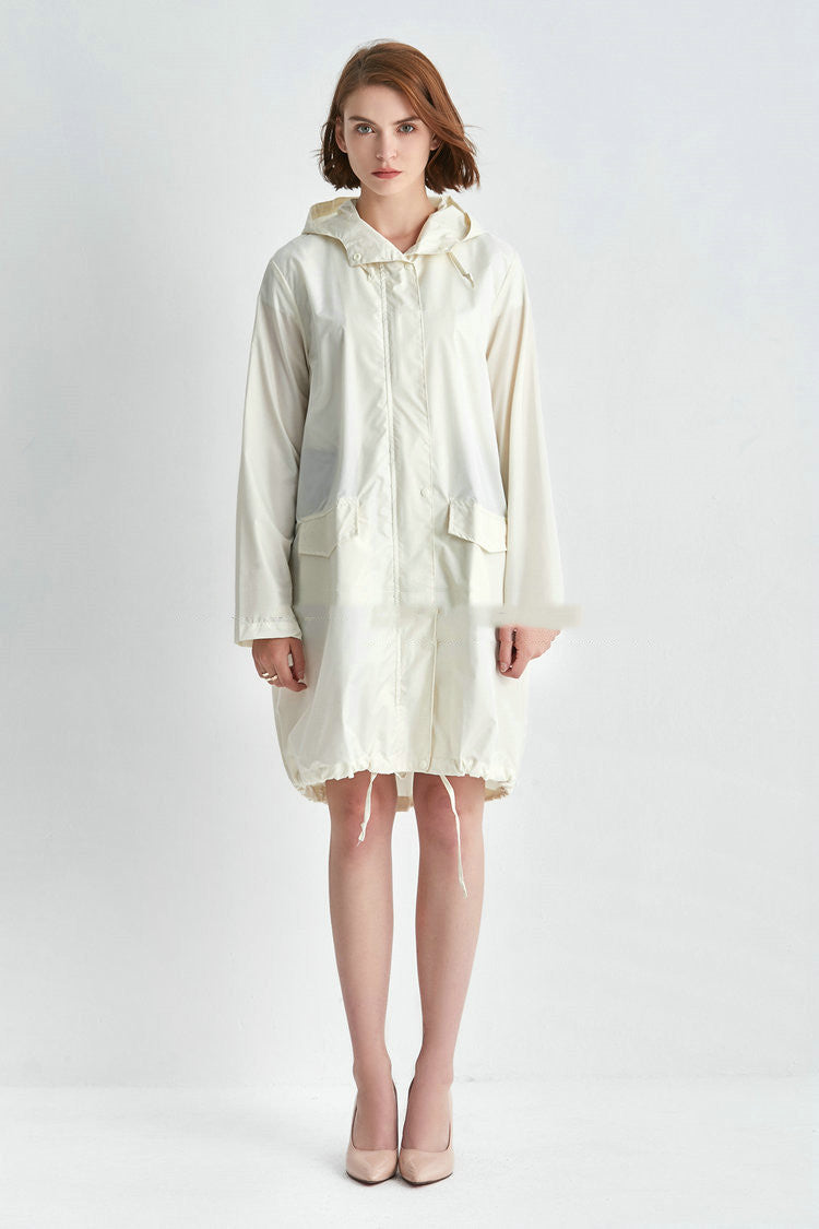 Veste de pluie femme déperlante oversize à capuche avec cordon de serrage à l'ourlet 6