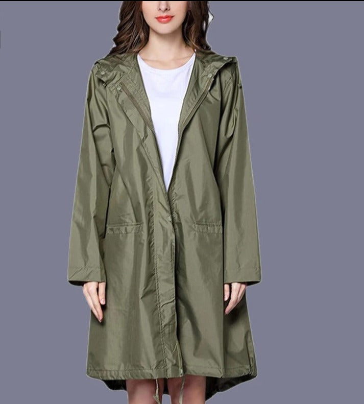 Veste de pluie femme imperméable pliable à capuche avec pochette de rangement 3
