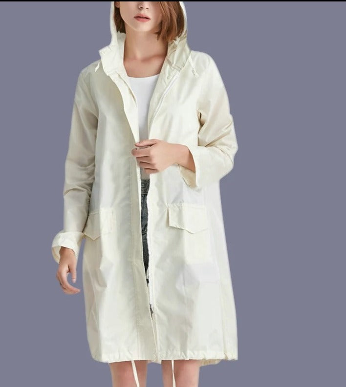 Veste de pluie femme imperméable pliable à capuche avec pochette de rangement 7