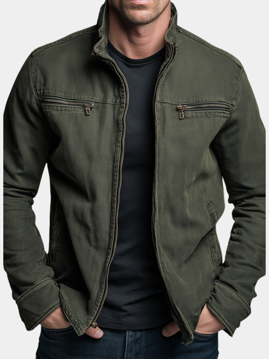 Veste en coton homme coupe courte à col chemise et poches poitrine 7