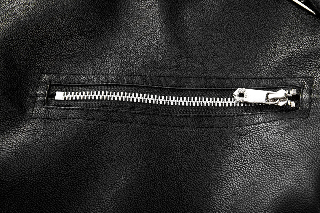Veste en cuir homme zippée à doublure intérieure 4