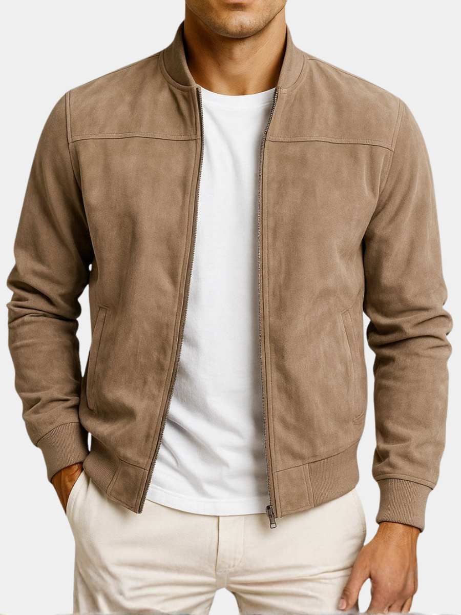 Veste en cuir suédé homme urbaine coupe épurée 5