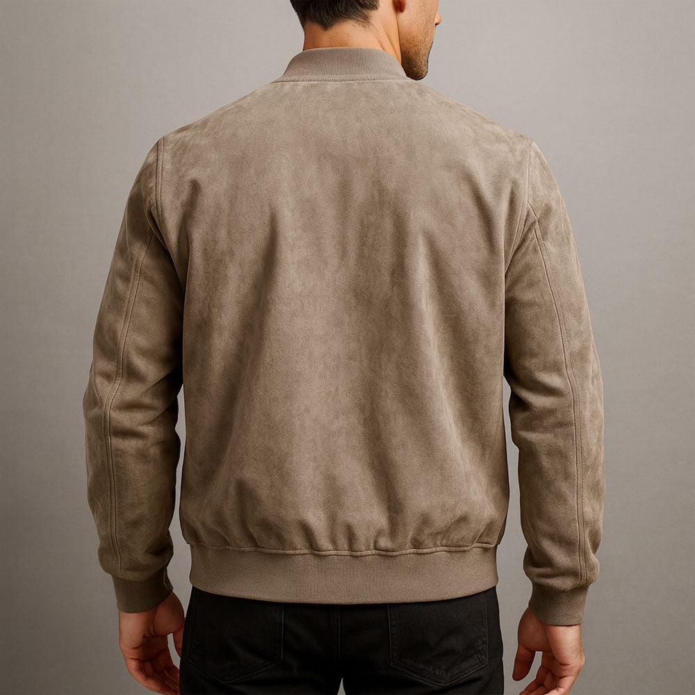 Veste en cuir suédé homme urbaine coupe épurée 6