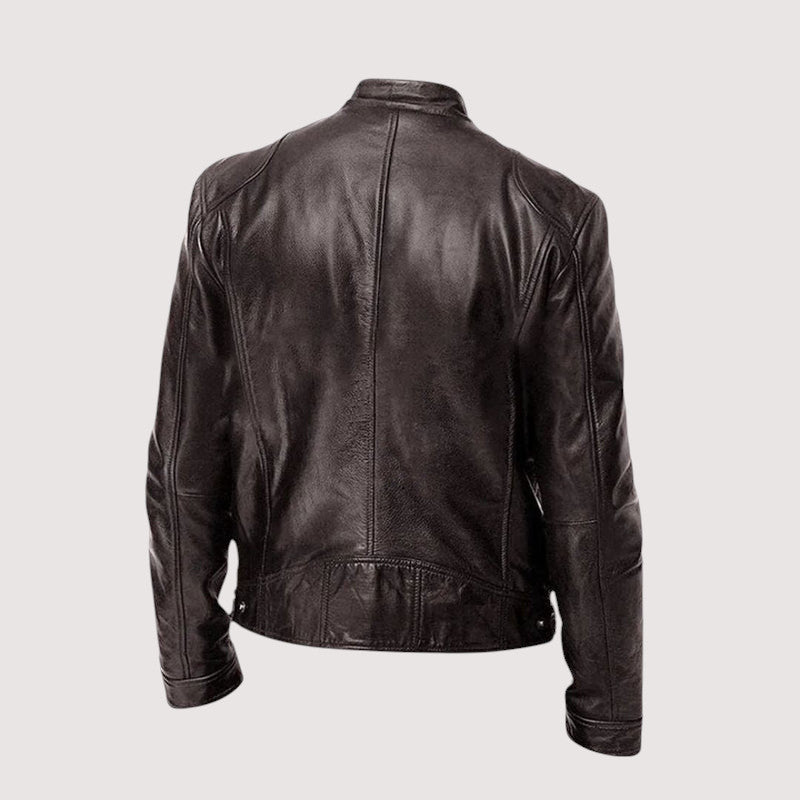 Veste en cuir véritable homme coupe ajustée intemporelle 10