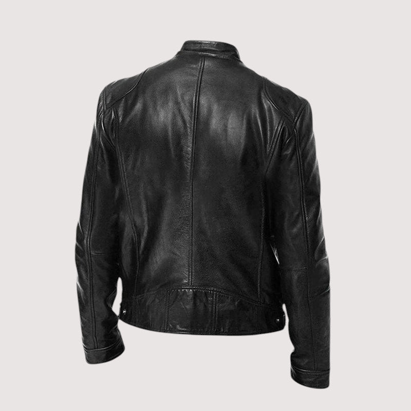 Veste en cuir véritable homme coupe ajustée intemporelle 7