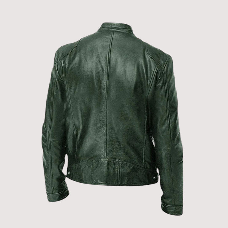 Veste en cuir véritable homme coupe ajustée intemporelle 8