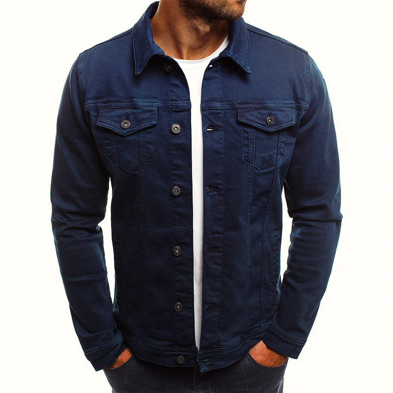 Veste en jean homme coupe slim à poches poitrine 1