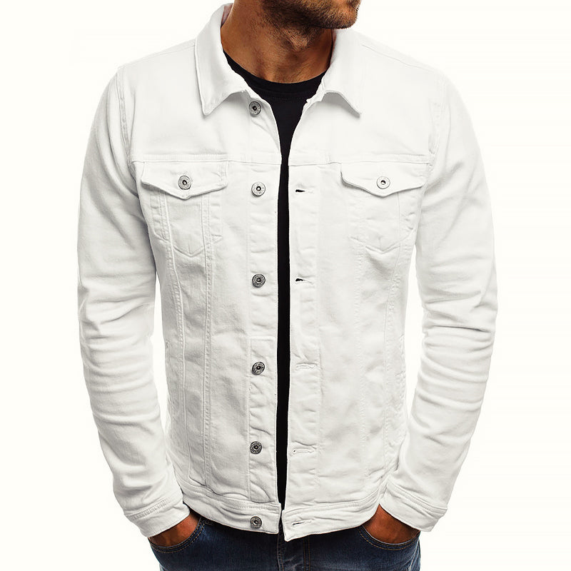 Veste en jean homme coupe slim à poches poitrine 5