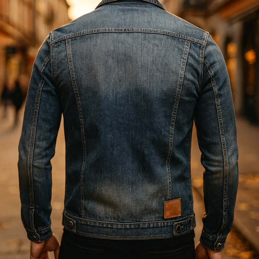 Veste en jean homme zippée à poches latérales 5