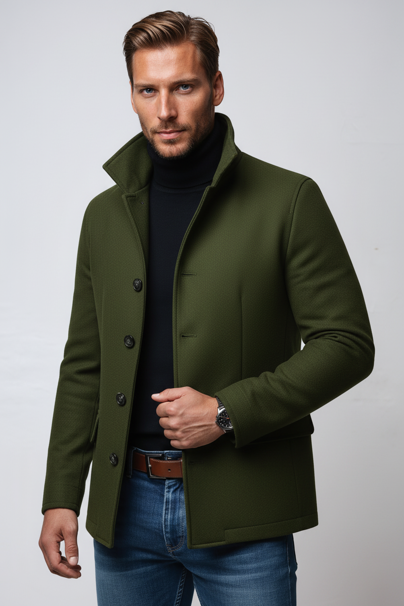 Veste en laine homme à col haut pour l'hiver 3