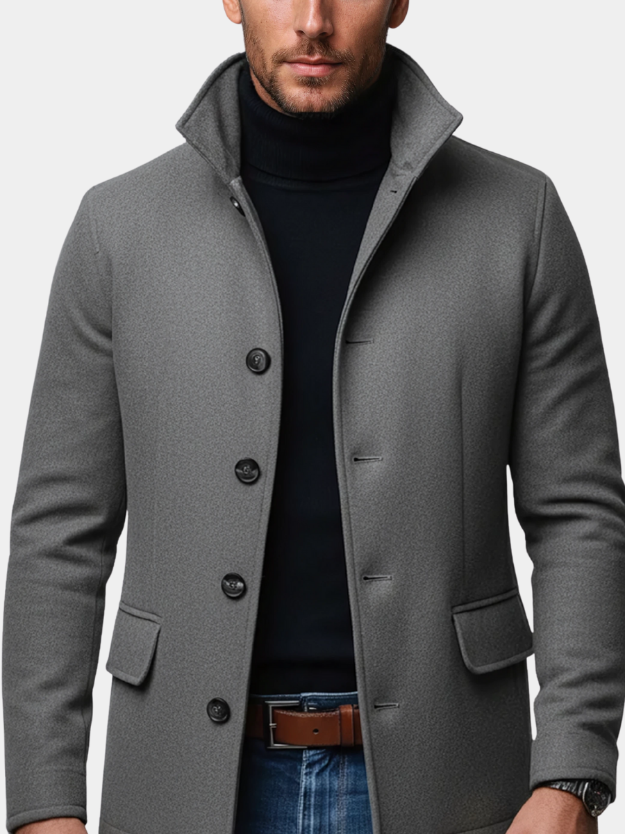 Veste en laine homme à col haut pour l'hiver 4
