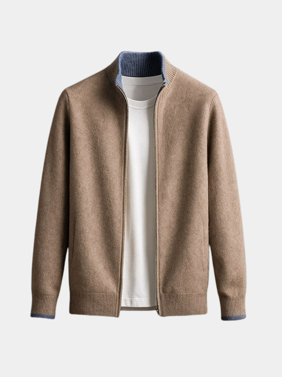 Veste en maille homme zippée à col montant 4