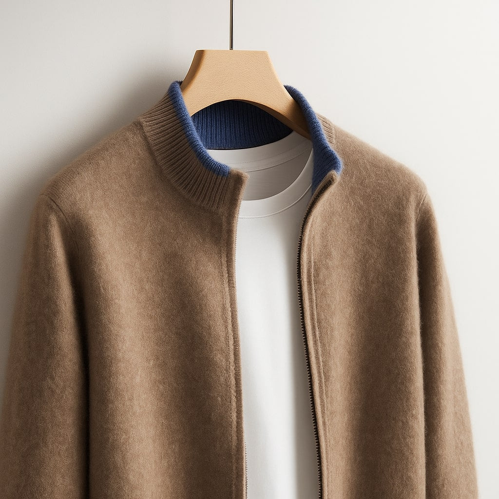 Veste en maille homme zippée à col montant 5