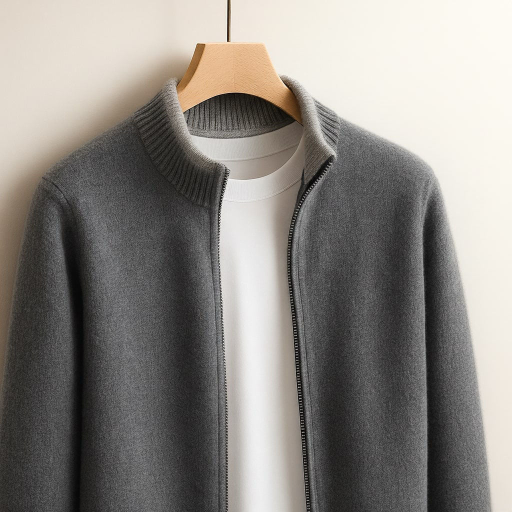 Veste en maille homme zippée à col montant 6