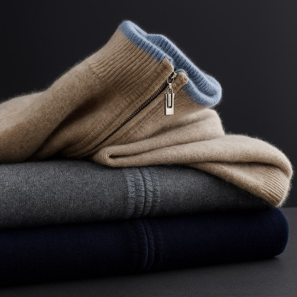 Veste en maille homme zippée à col montant 8