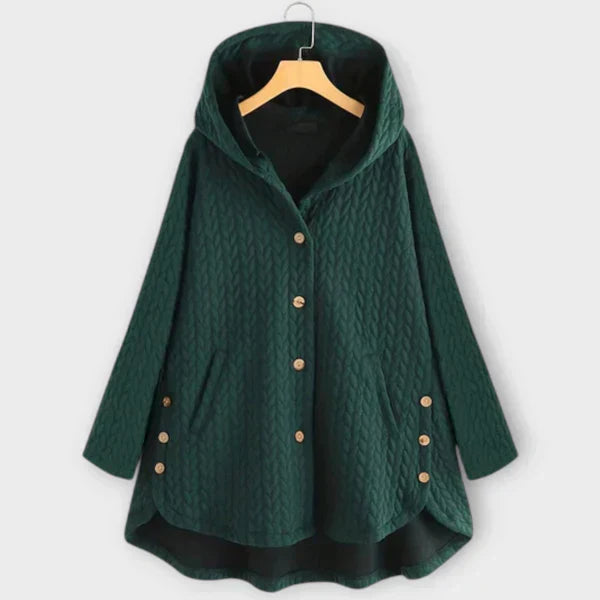 Veste femme à capuche boutonnée doublée et chaude pour l'hiver 4