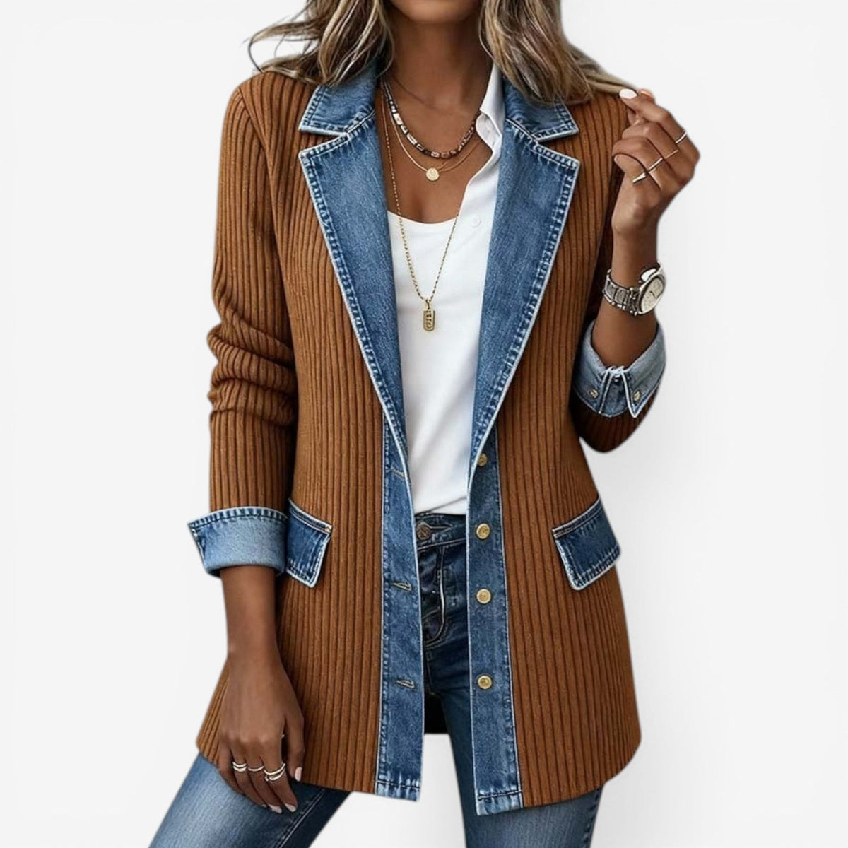 Veste femme en maille de coton coupe ample mi-saison 5
