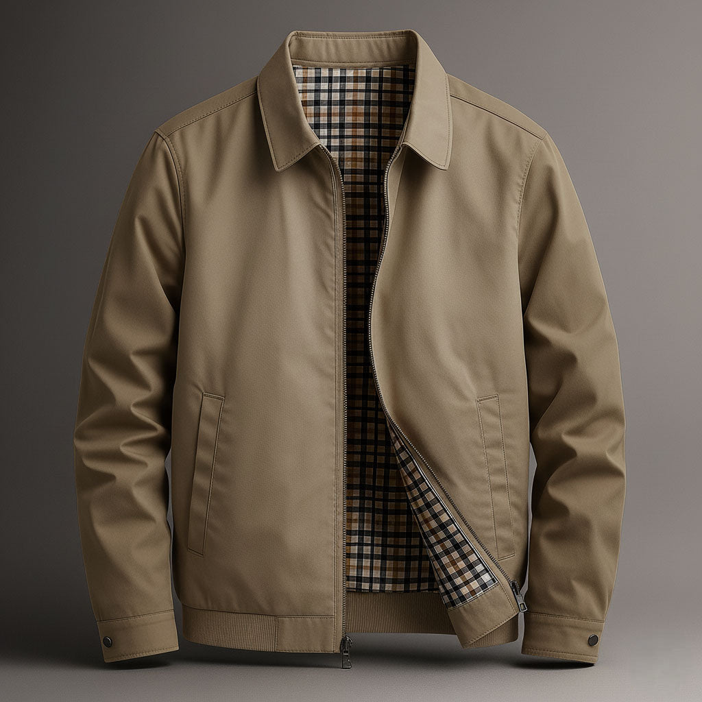 Veste harrington homme en coton zippée à col chemise 3