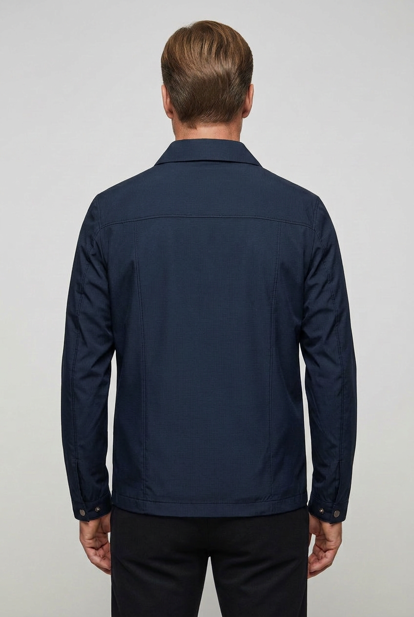 Veste Harrington homme légère zippée à col chemise et doublure vichy 5