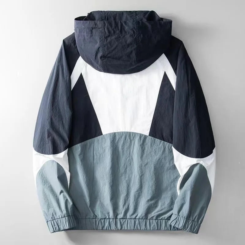Veste homme déperlante à capuche en nylon 4