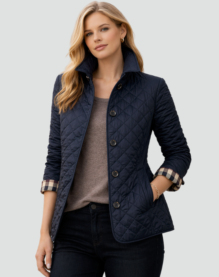 Veste matelassée femme boutonnée à col chemise et poches 5