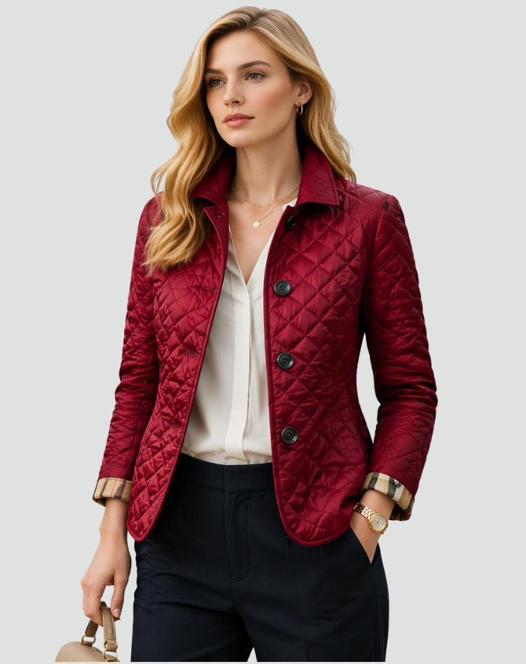 Veste matelassée femme boutonnée à col chemise et poches 6