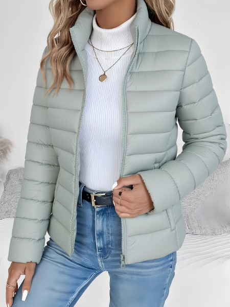 Veste mi-saison femme à col montant coupe structurée 1