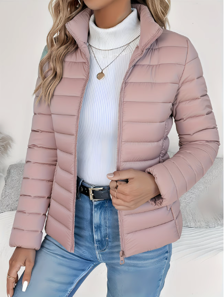 Veste mi-saison femme à col montant coupe structurée 4