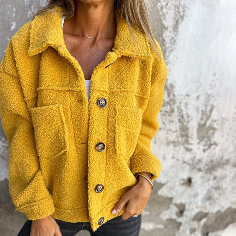 Veste mi-saison femme boutonnée à col à revers et poches pratiques 2