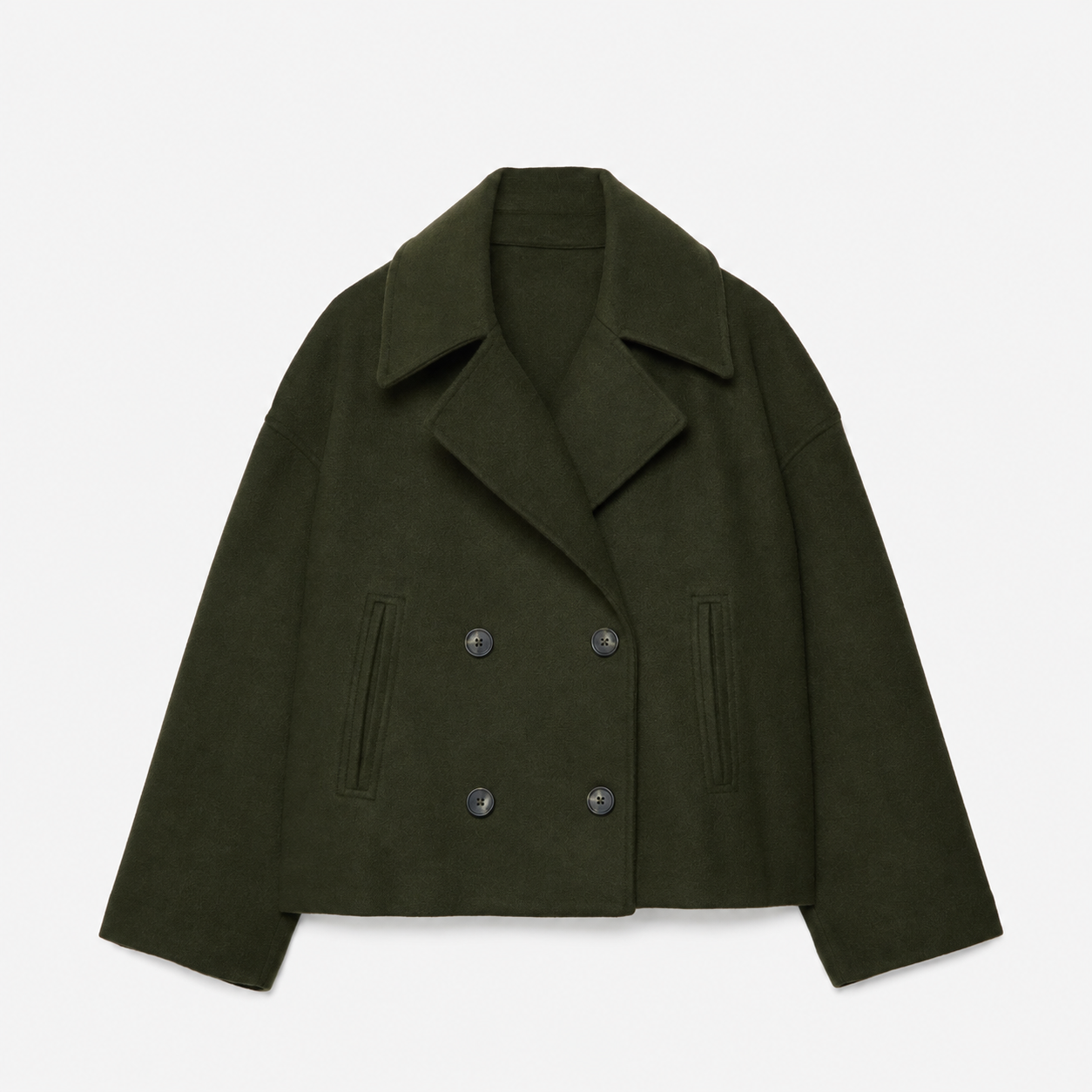 Veste mi-saison femme courte croisée à double boutonnage et poches 2