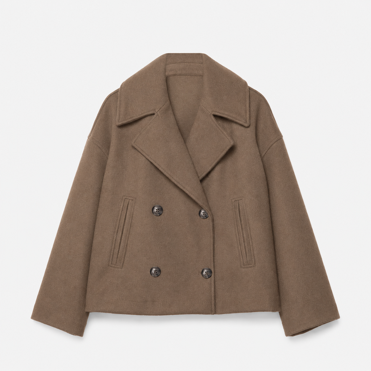 Veste mi-saison femme courte croisée à double boutonnage et poches 5