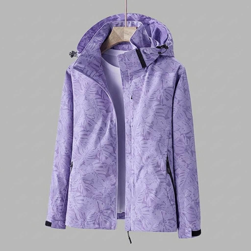 Veste mi-saison femme déperlante et coupe-vent à capuche et poches zippées 3
