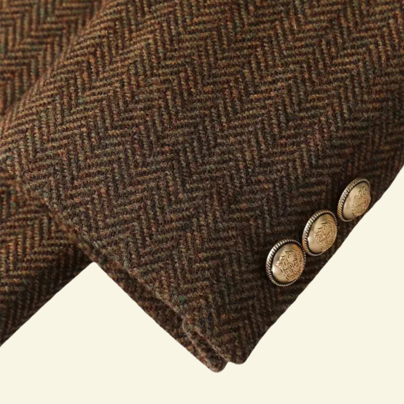 Veste mi-saison femme en tweed à double boutonnage, ceinture et manches 3/4 5