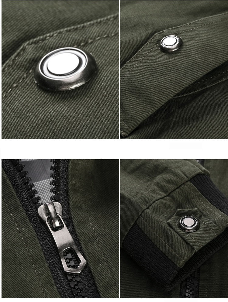 Veste mi-saison homme zippée à col rabattu avec poches et bords-côtes 7