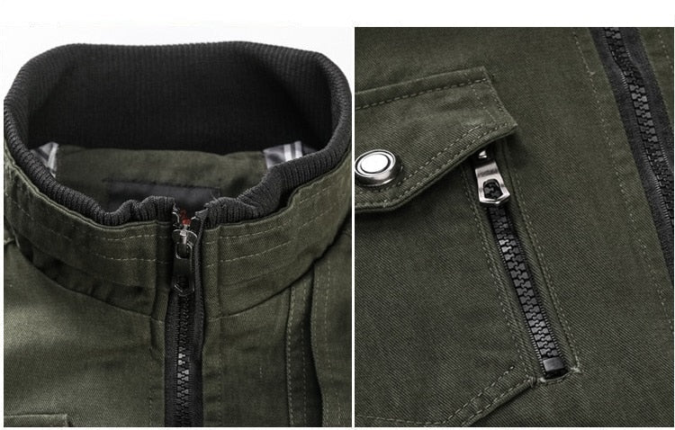 Veste mi-saison homme zippée à col rabattu avec poches et bords-côtes 8