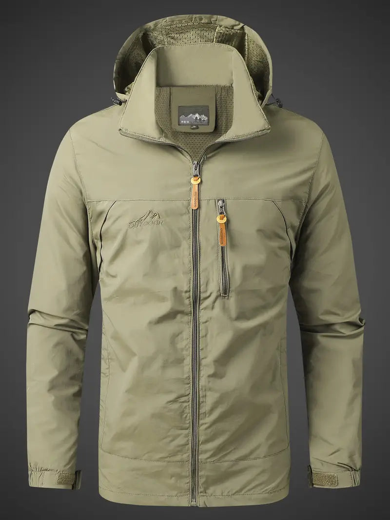Veste outdoor homme déperlante et coupe-vent respirante à poches 2